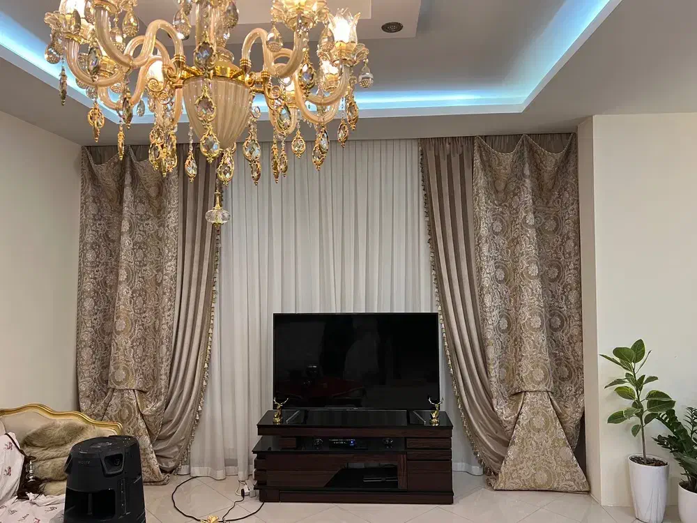 تور بافت پنبه ای با مخمل پتینه|پرده، رانر، رومیزی|مشهد, آزادشهر|دیوار