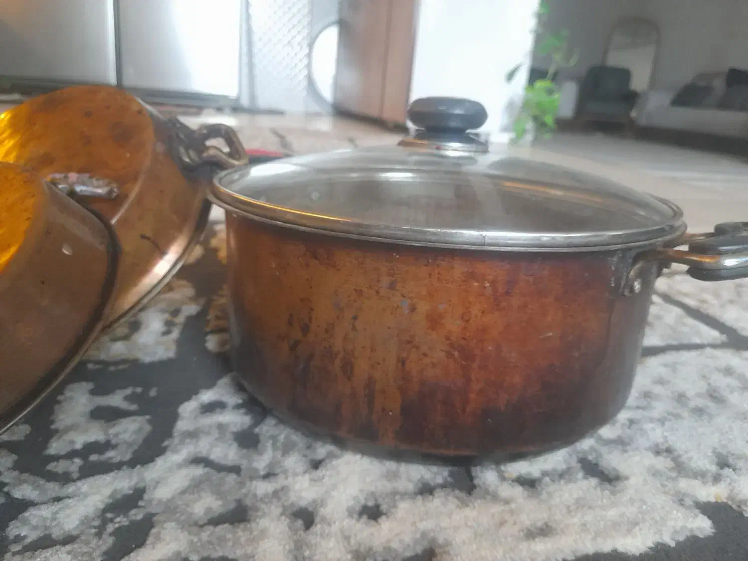 قوری کتری قابلمه مسی سنگین و ماهیتابه سنگین دوعدد|قوری، کتری، قهوه‌ساز دستی|خرم‌آباد, |دیوار