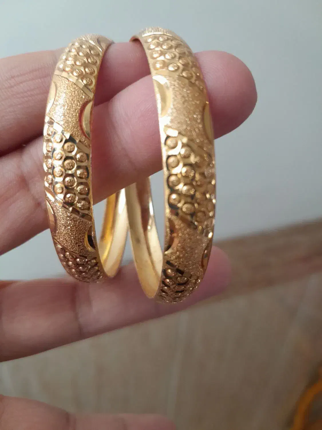 یک جفت النگو طرح طلای روس رنگ ثابت|بدلیجات|اقلید, |دیوار