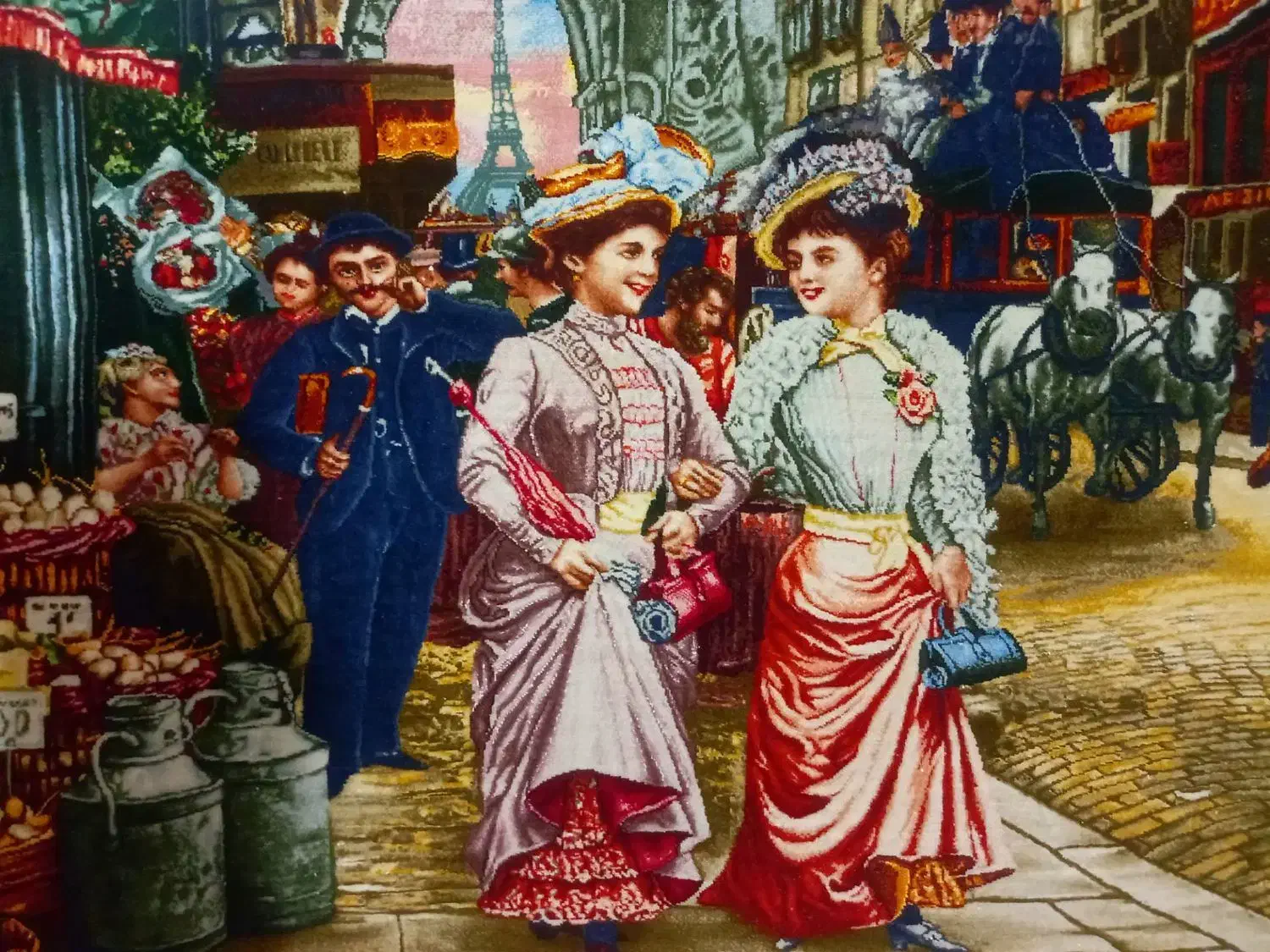 تابلو فرش دو دختر شاهزاده|تابلو فرش|اهر, |دیوار