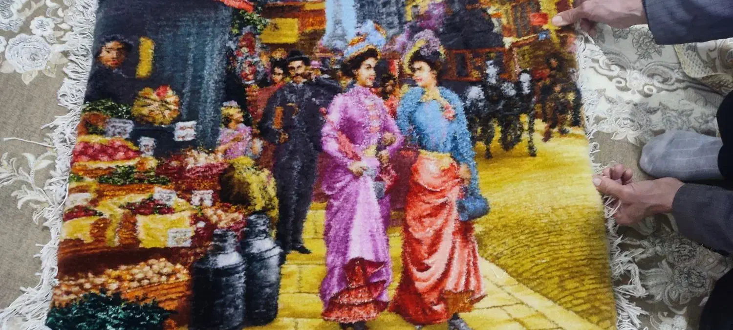 فرش دستباف ابریشم|فرش|اسلام‌‌آباد غرب, |دیوار