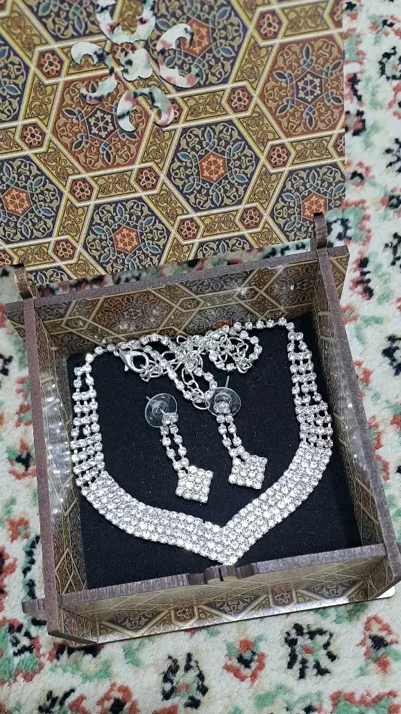 گوشواره آنجلیا خارجی،ساعت نقره‌ای و نیم ست مجلسی|زیورآلات و اکسسوری|میناب, |دیوار