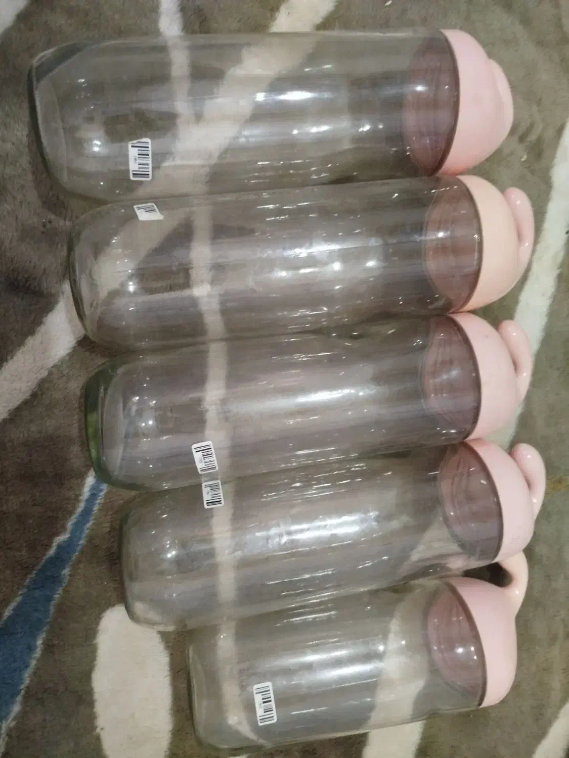 شیشه خوشکبار دهن دار ۵عددنو|ظروف نگهدارنده، پلاستیکی، یکبارمصرف|زاهدان, |دیوار