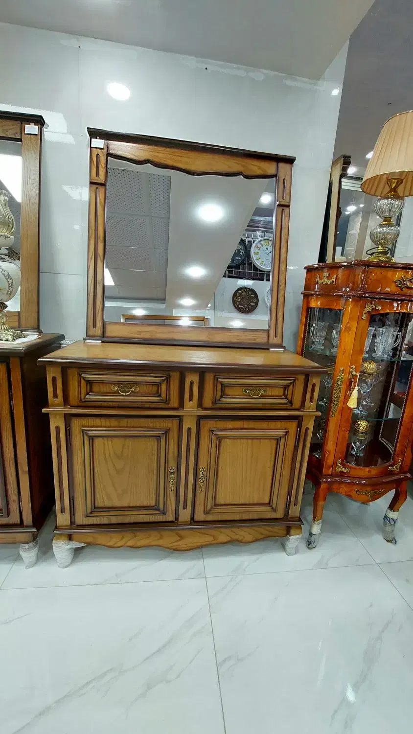 آینهکنسول(۲درب) چوبی طرح جدید|بوفه، ویترین، کنسول|ارومیه, |دیوار