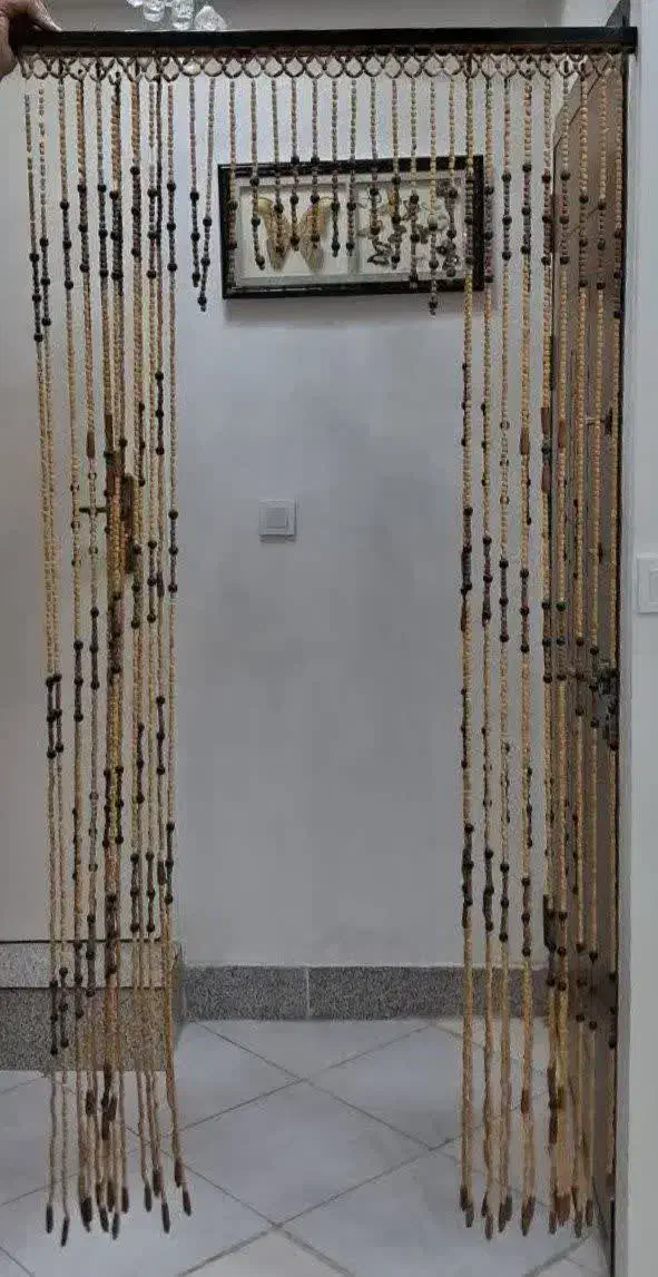 پرده ریسه ای کشویی با مهره چوبی|پرده، رانر، رومیزی|مشهد, هنرور|دیوار