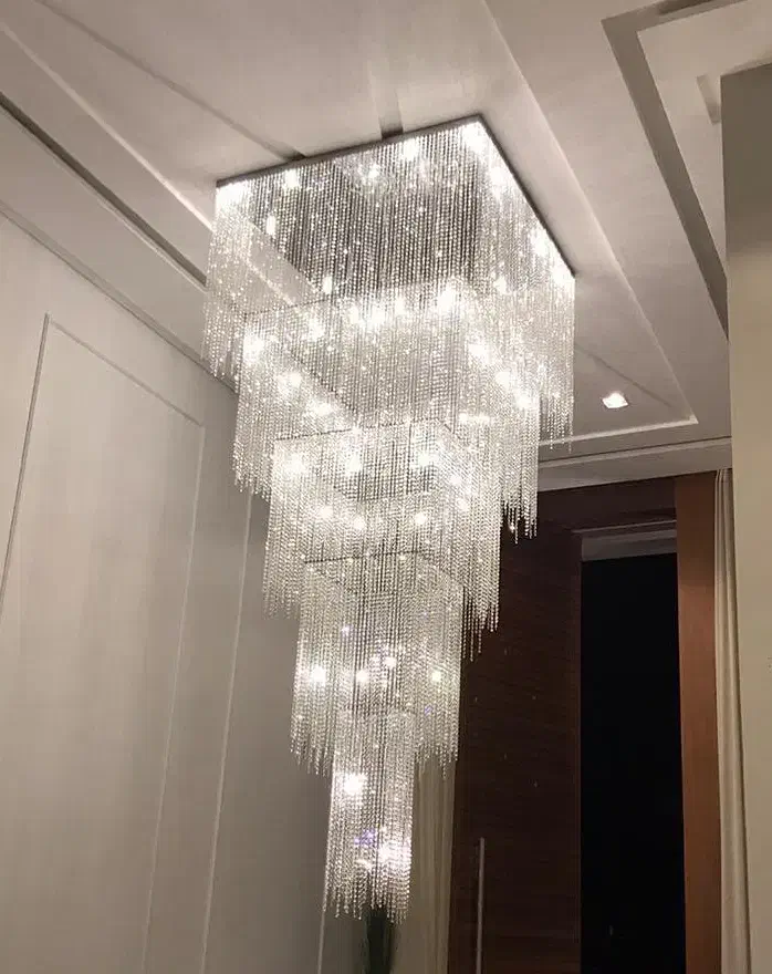 لوستر دوبلکس مدل مجلل ، لوستر بلند کریستالی|لوستر و چراغ آویز|تهران, فردوسی|دیوار