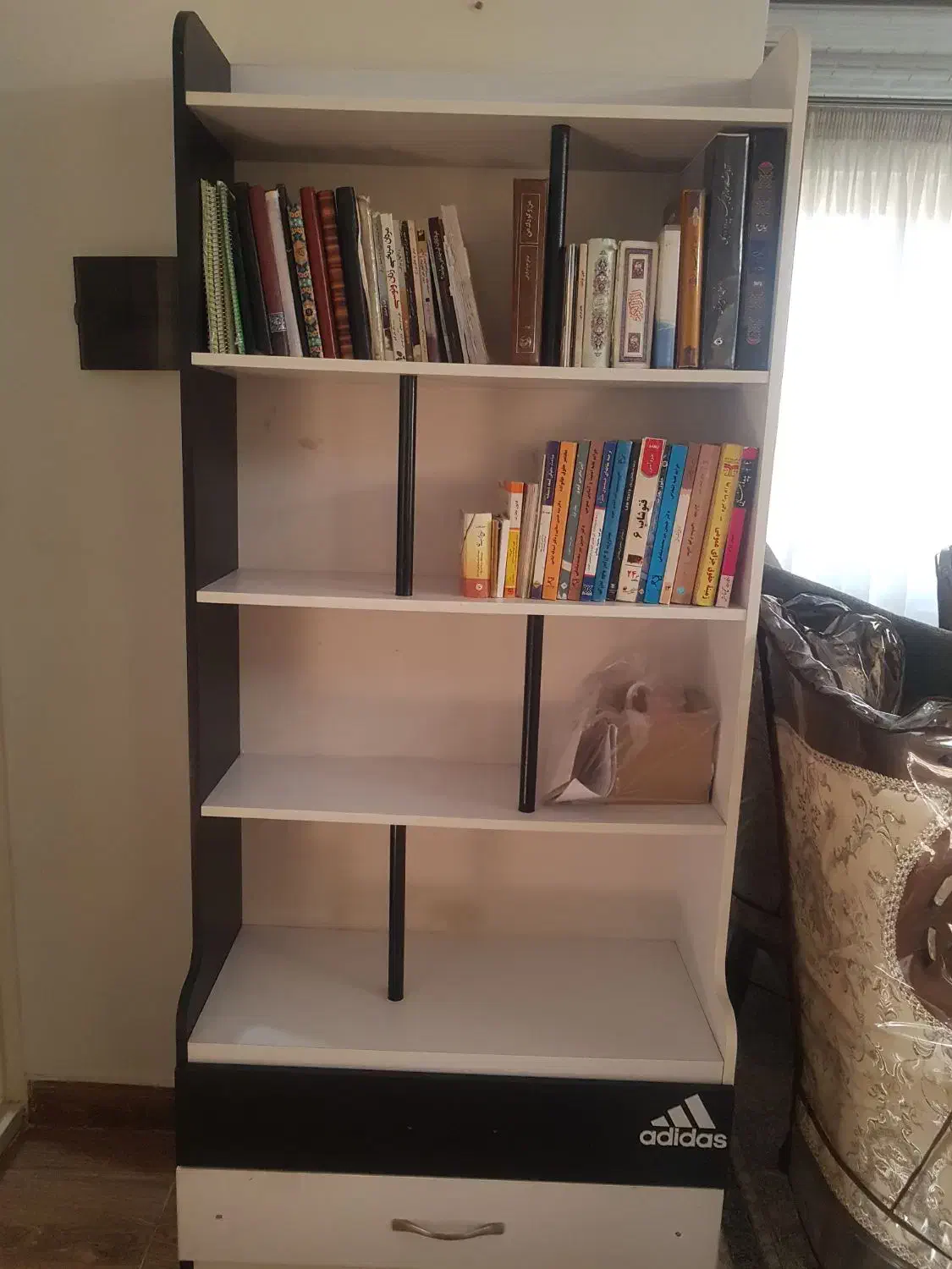 کتابخانه ایستاده ۴طبقه با دو کشو|کتابخانه، شلف، قفسه‌های دیواری|اندیشه, اندیشه فاز ۳|دیوار