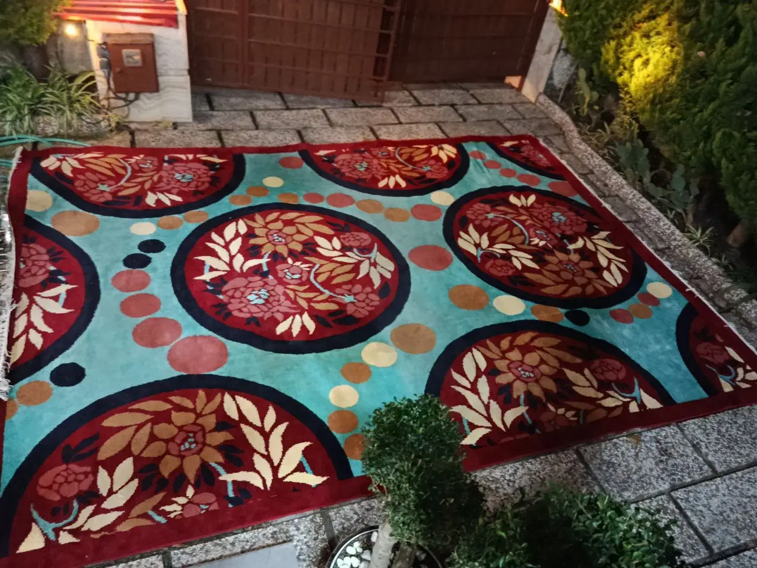 فرش ۱۲متری شایلی کاشان زمینه آبی فانتزی|فرش|نوشهر, |دیوار