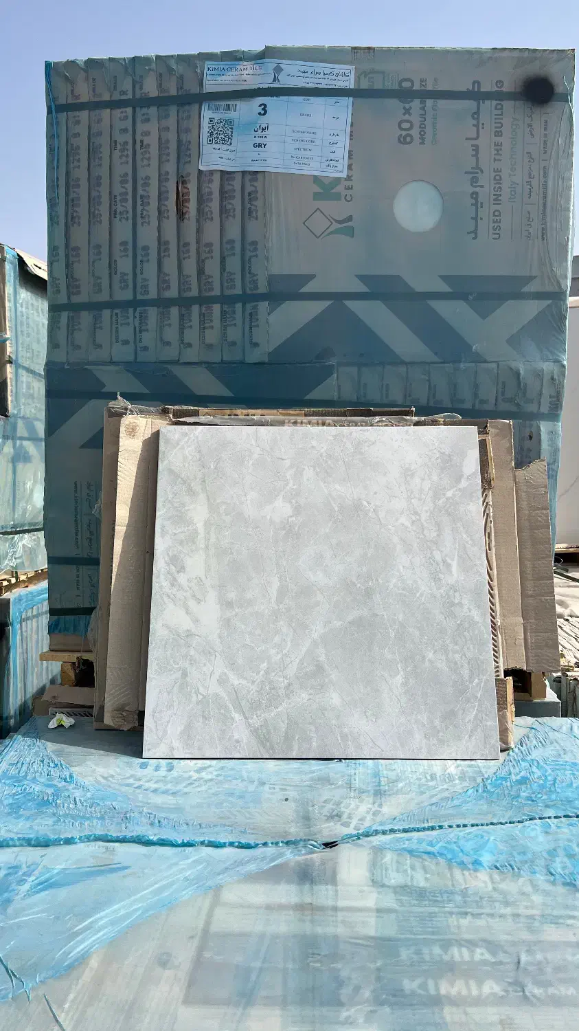 سرامیک ۶۰×۶۰ طرح سنگ طوسی روشن - ساده، شیک و مقاوم|مصالح و تجهیزات ساختمان|مشهد, موعود|دیوار