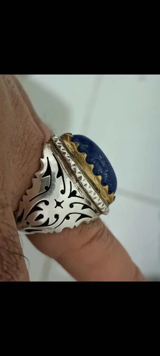 انگشتر لاجورد کار دست استاد شاهرخ یه کار واقعا خاص|جواهرات|فولادشهر, فولادشهر|دیوار
