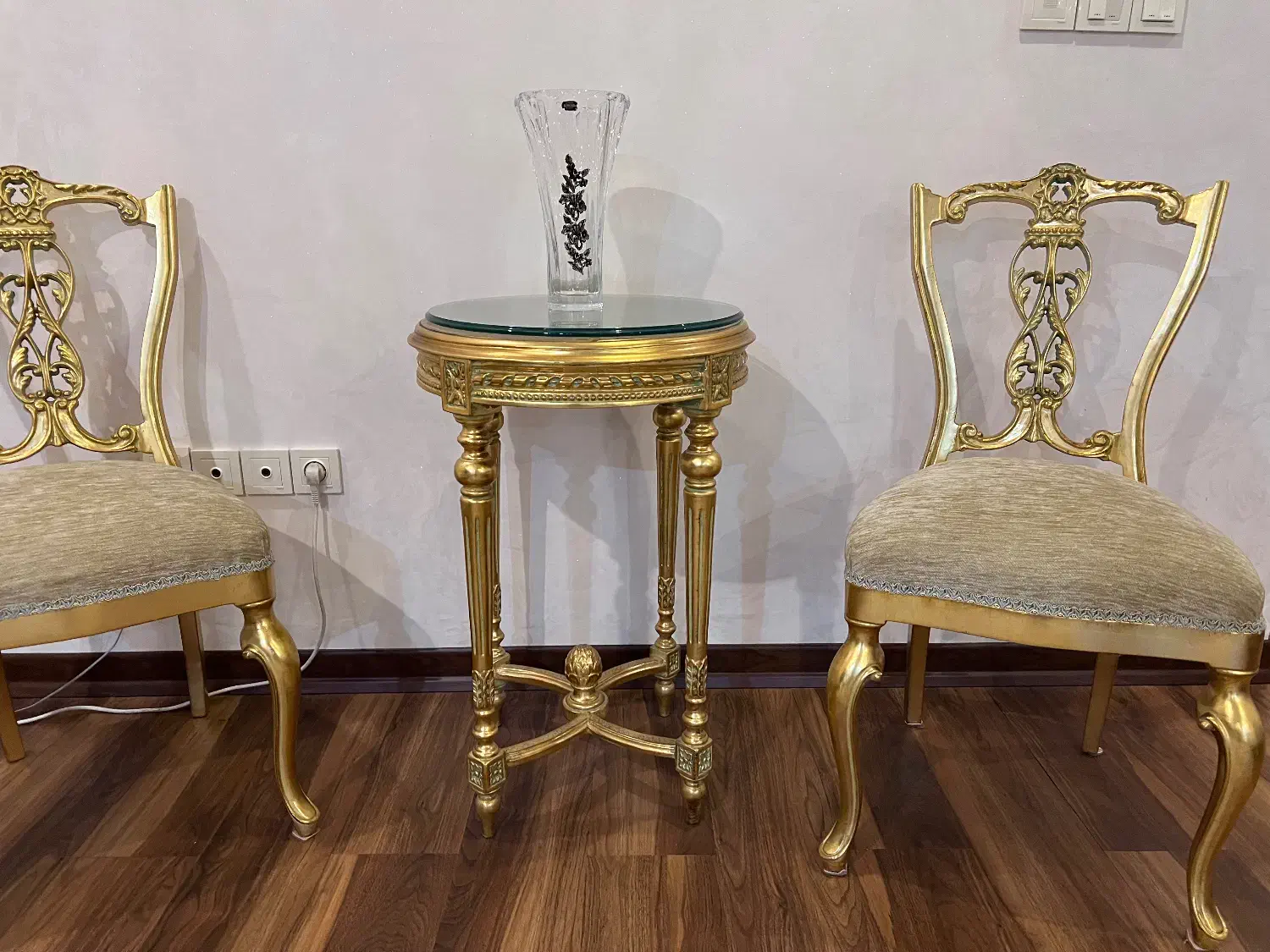 ۴ عدد صندلی چوب راش ورق طلا|میز و صندلی غذاخوری|تهران, ازگل|دیوار