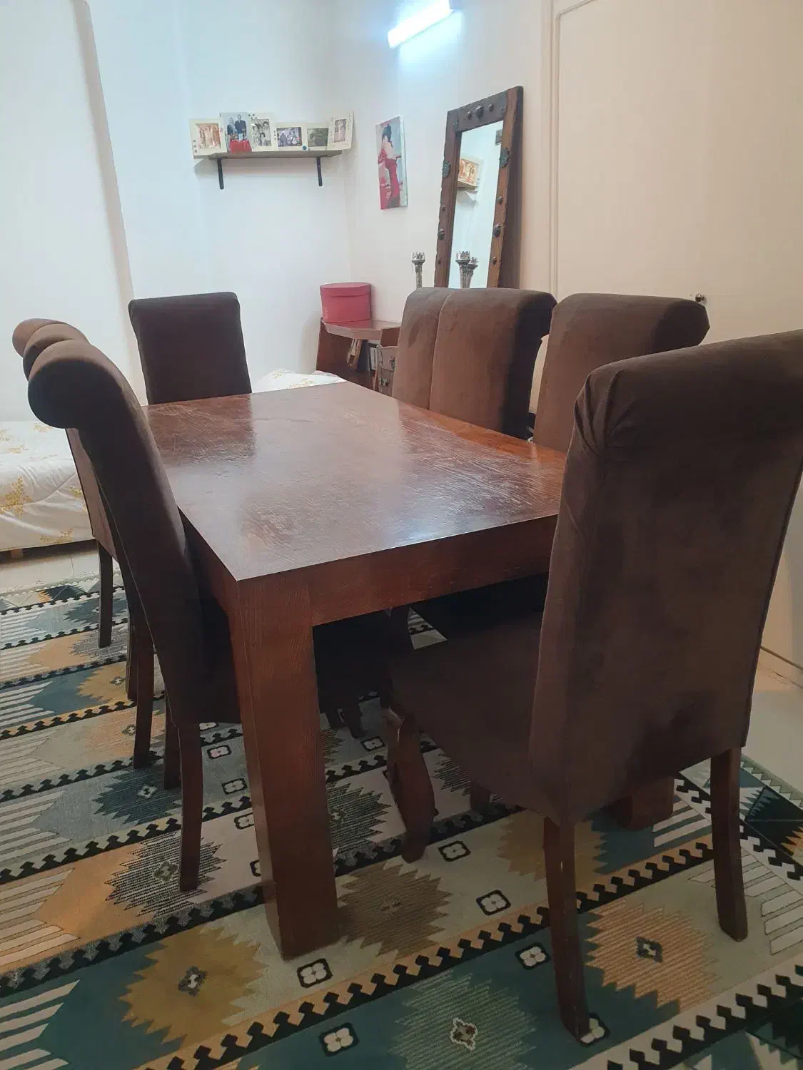 میزنهارخوری۸نفره با صندلی|میز و صندلی غذاخوری|مشهد, نیروی هوایی|دیوار