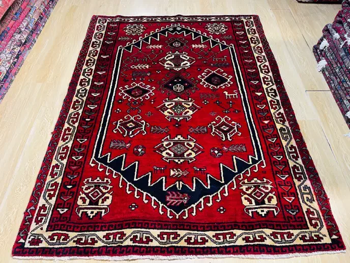 فرش پرده ای لری بافت تمام رنگ گیاهی|فرش|تهران, سلسبیل شمالی|دیوار