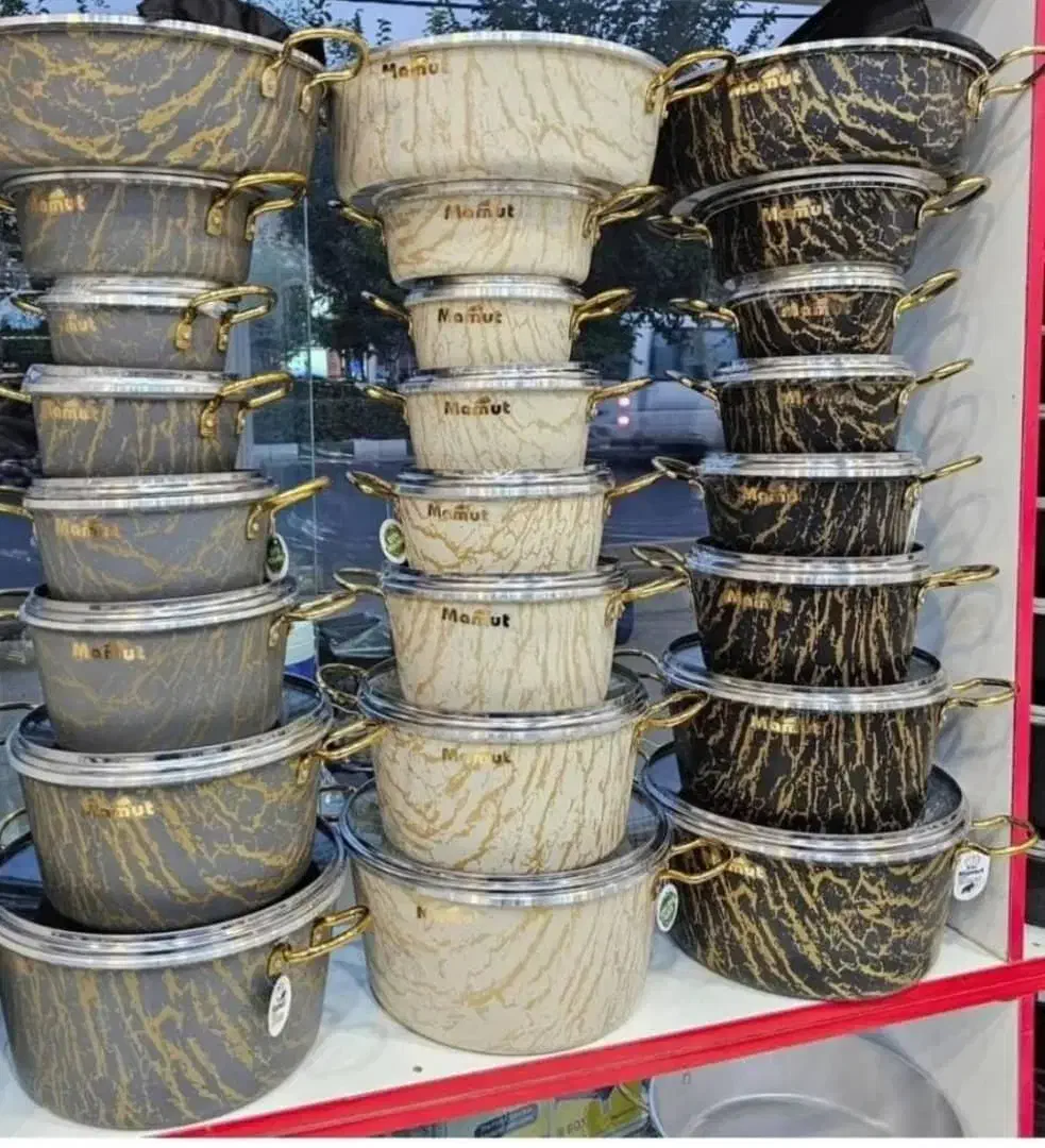 سرویس قابلمه ۱۴پارچه طرح ماربل مارک و برند شارنیک|ظروف پخت‌وپز|مرند, |دیوار