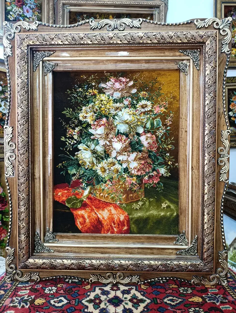 تابلو فرش دستبافت گل مناسب کادو/فروش نقد و اقساط|تابلو فرش|تهران, بوستان جنگلی لویزان|دیوار