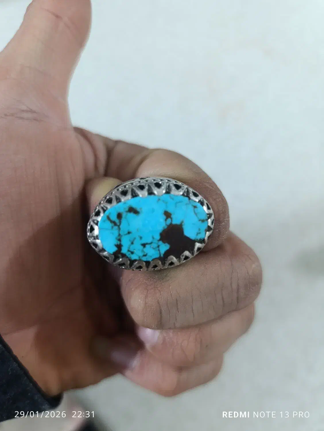 انگشتر نقره فیروزه ای|جواهرات|مشهد, فاطمیه|دیوار