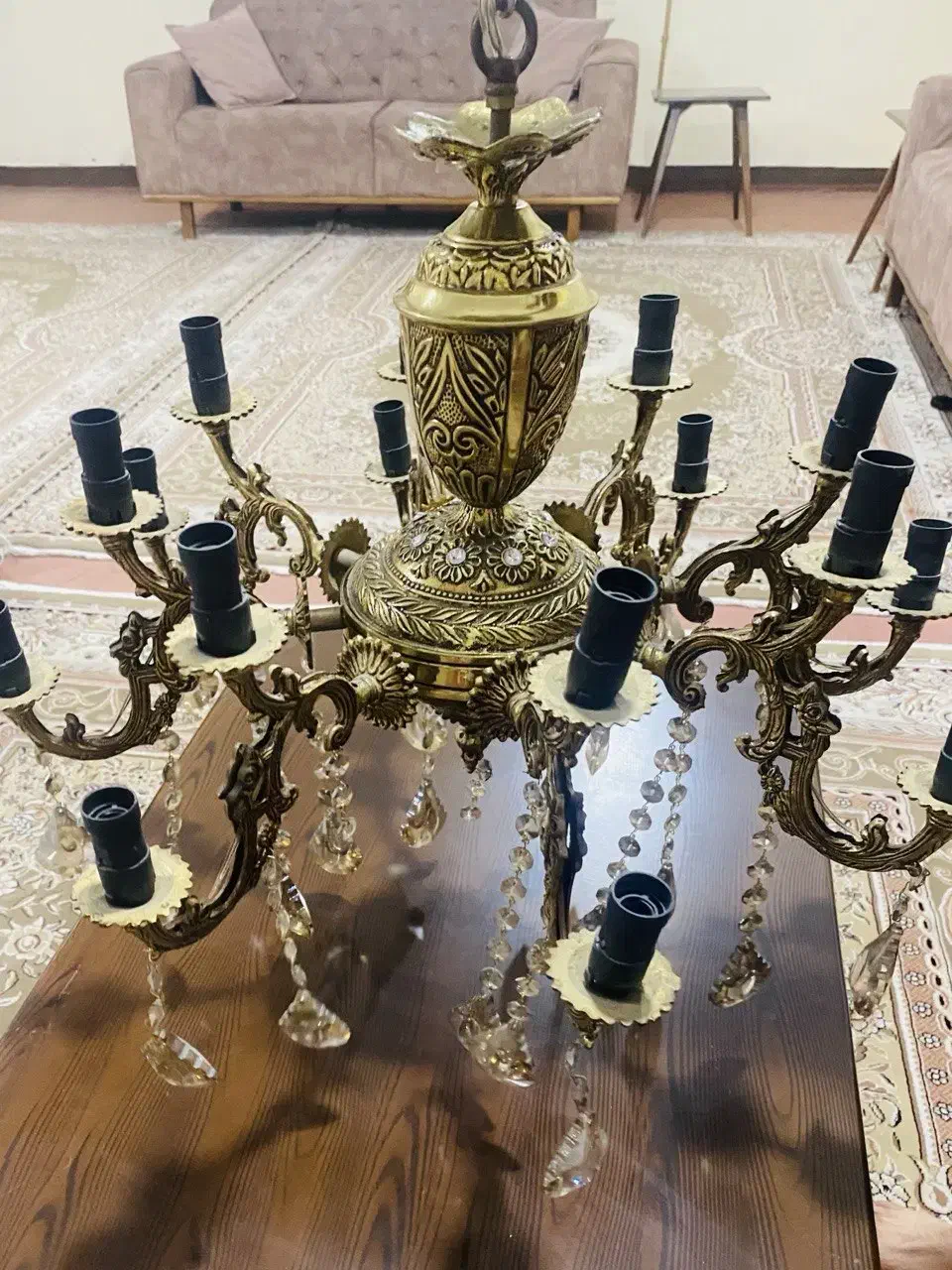 لوستر برنزی|لوستر و چراغ آویز|ماهدشت, |دیوار