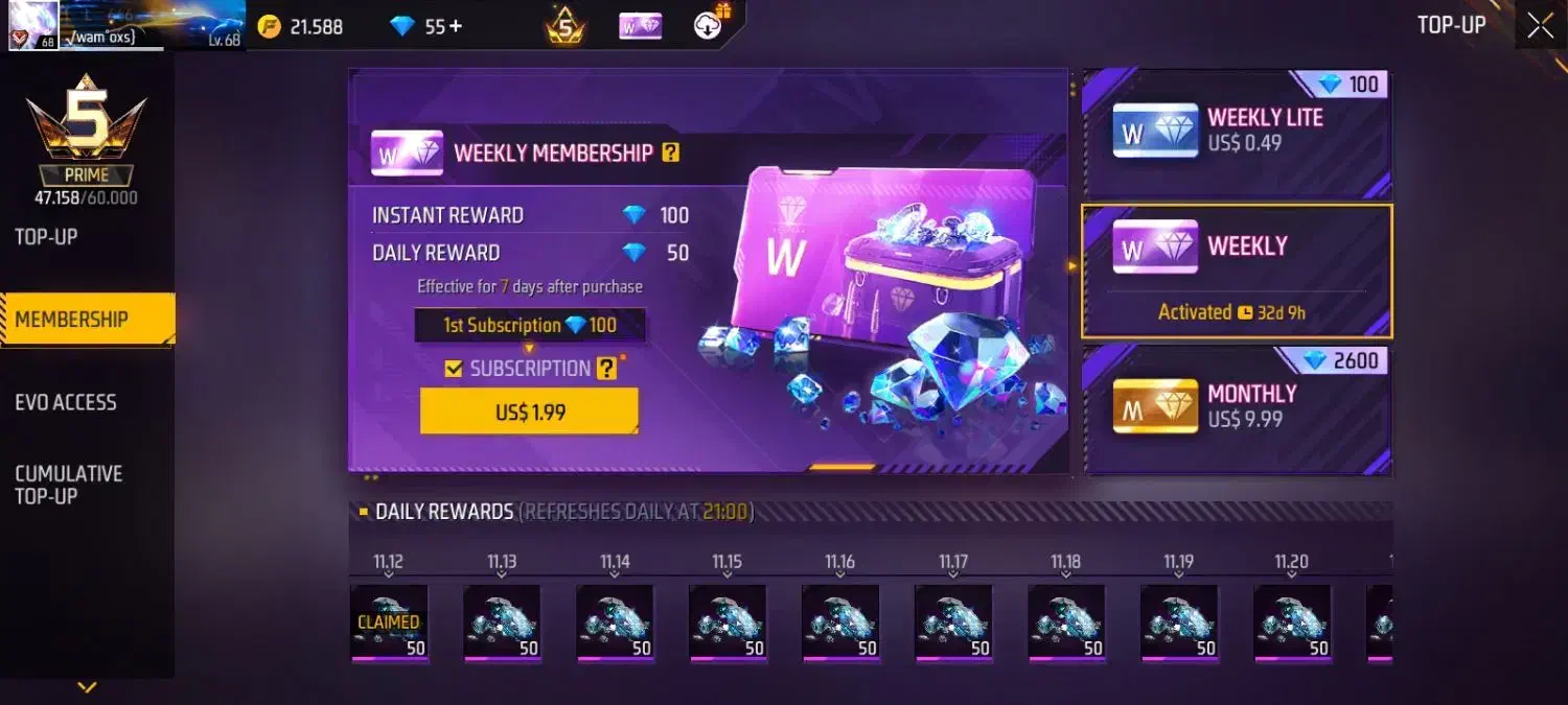 اکانت فری فایر قیمت۴میل۵۰۰|کنسول، بازی ویدئویی و آنلاین|لردگان, |دیوار