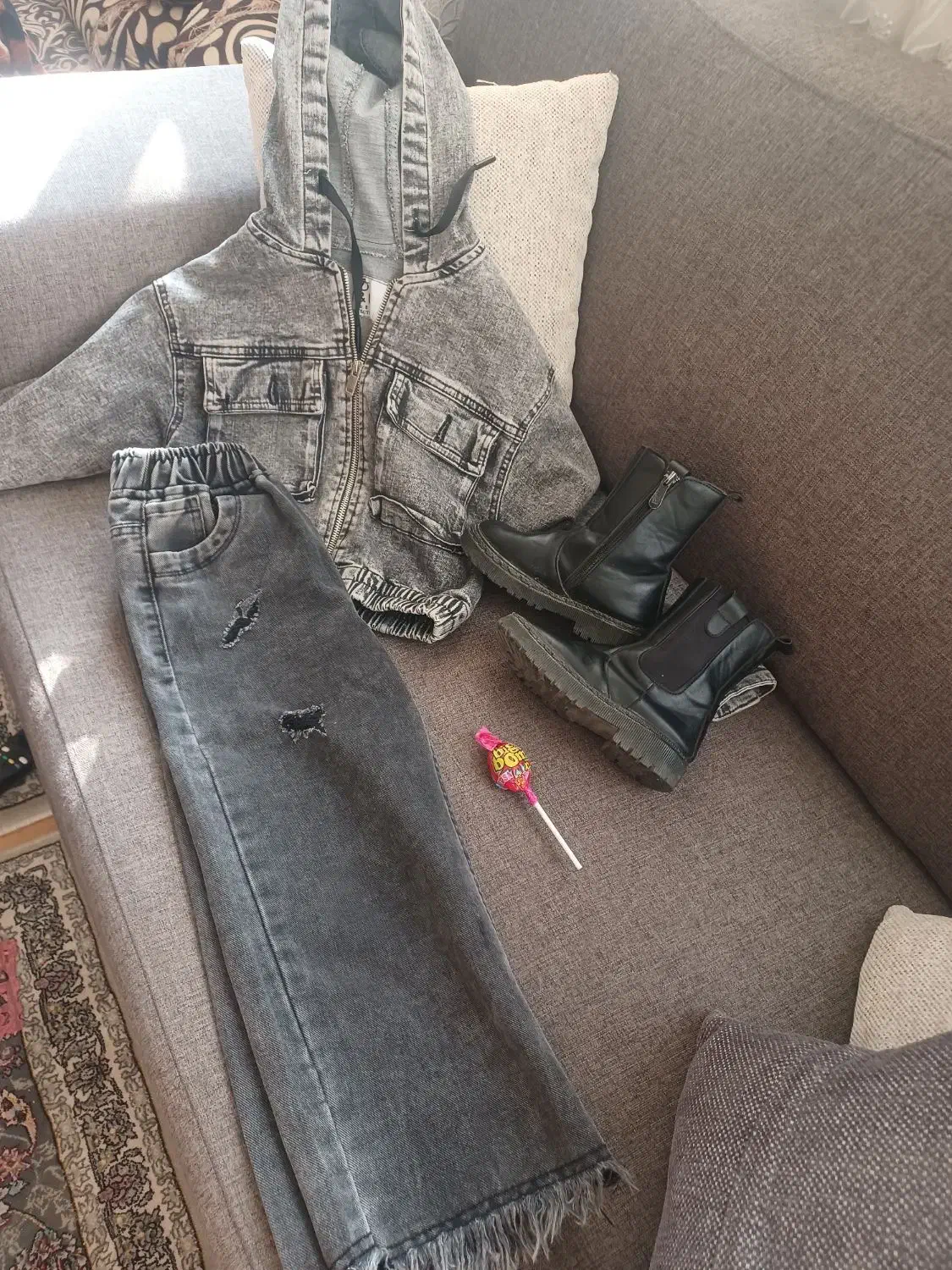 لباس دخترانه شلوار کت لی نیم بوت|کفش و لباس بچه|شاهینشهر, خانه کارگر|دیوار