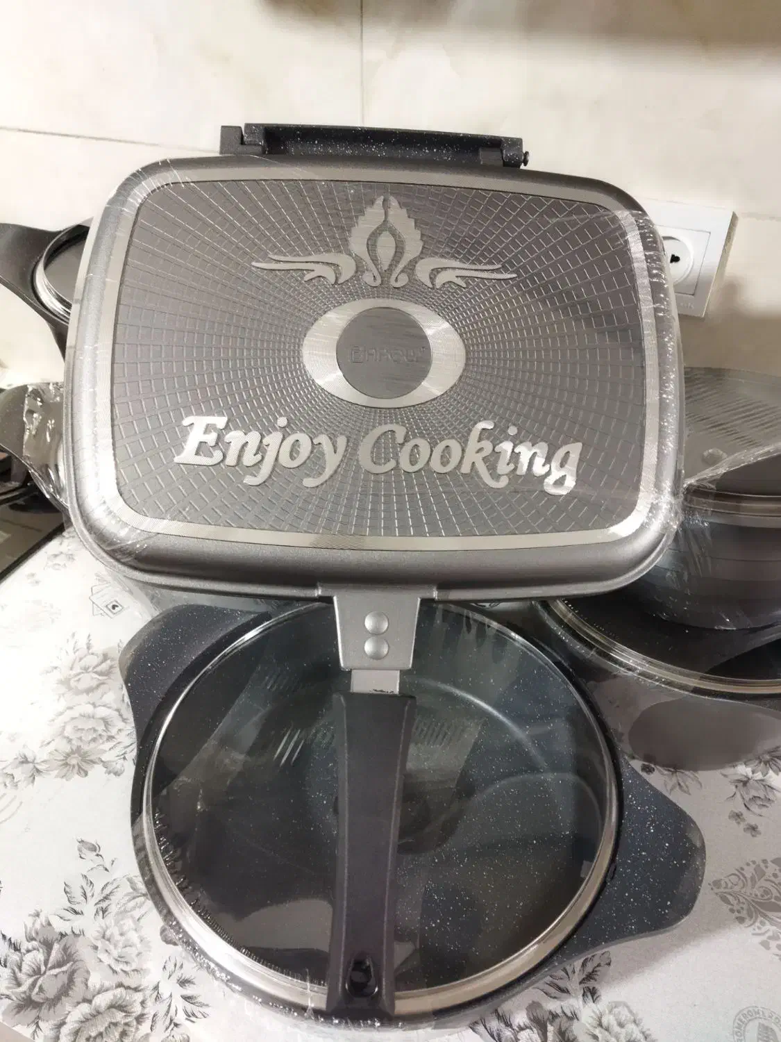 قابلمه تمام چدن۱۲پارچه Baroly نو آکبند پاکدشت|ظروف پخت‌وپز|پاکدشت, پاکدشت (مامازند)|دیوار