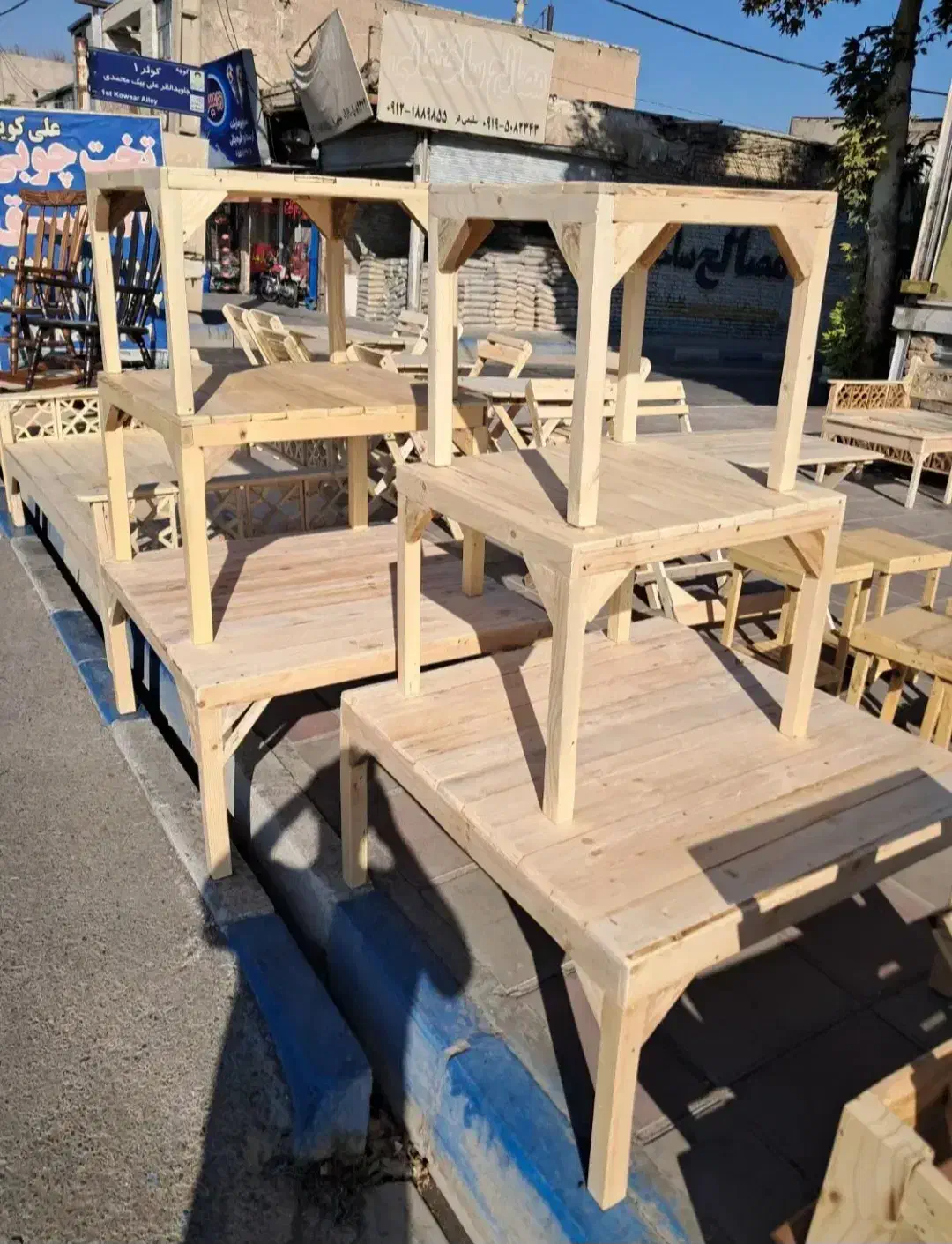 کرسی چوبی قوجایی 80 در 80 سانت مربع با لوازم کامل|بخاری، هیتر، شومینه|تهران, شهرک ولیعصر جنوبی|دیوار