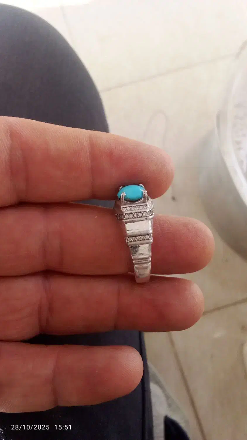 انگشتر نقره با روکش رادیوم|جواهرات|سنندج, |دیوار