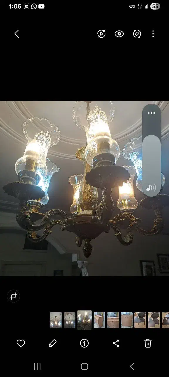 لوسترشش شاخه برنز|لوستر و چراغ آویز|اصفهان, نقش جهان|دیوار