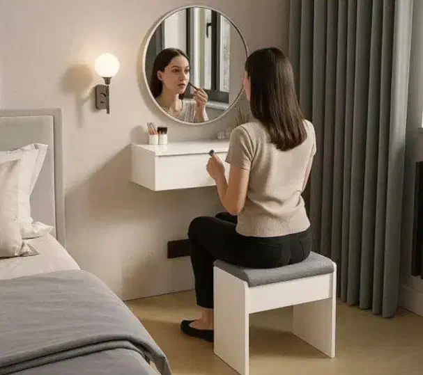 میز آرایش و شلف آیینه هاریکا/میز کم جا و کارآمد|کتابخانه، شلف، قفسههای دیواری|تهران, شهرک ولیعصر جنوبی|دیوار