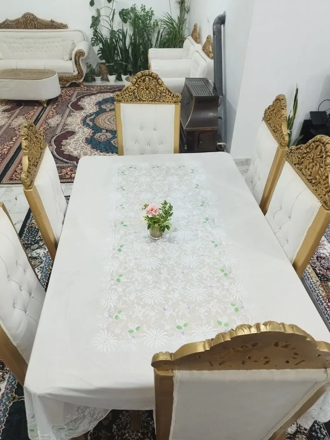 میز ناهارخوری سلطنتی کلاسیک ۶ نفره|میز و صندلی غذاخوری|ایلام, |دیوار