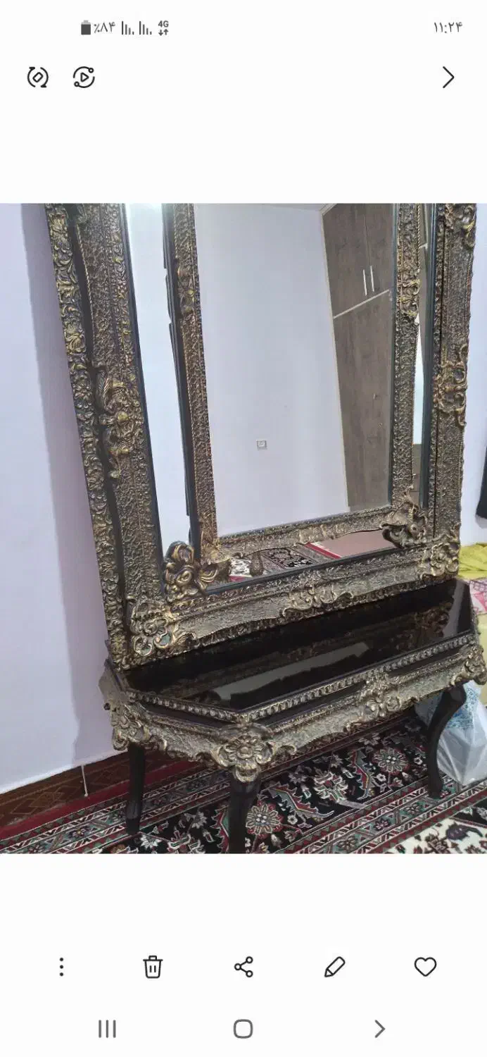 آینه وکنسول زیبا|بوفه، ویترین، کنسول|ایلام, |دیوار