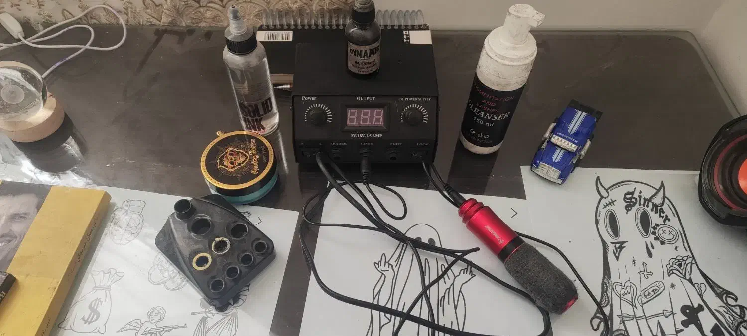 دستگاه تتوmlnusonhولوازم انجام کار .پک کامل.|آرایشگاه و سالنهای زیبایی|کرمان, |دیوار