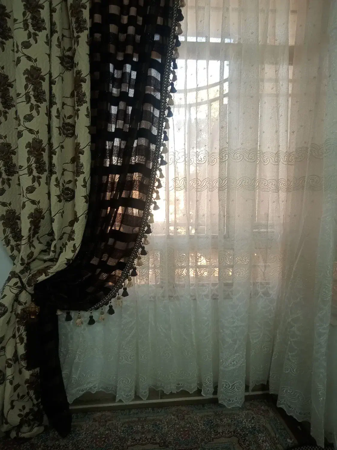 دو عدد پرده پزیرایی|پرده، رانر، رومیزی|نیشابور, شهید بهشتی|دیوار