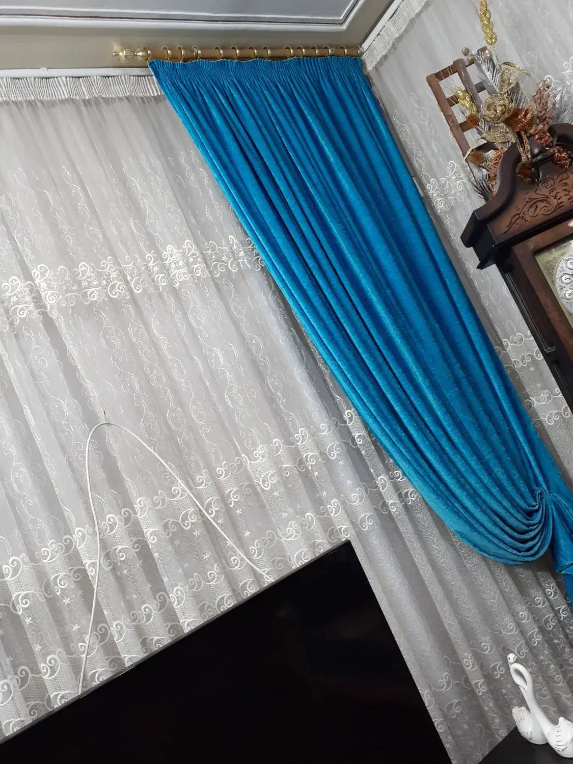 پرده تور دستک دار|پرده، رانر، رومیزی|مشهد, تربیت (صدف)|دیوار