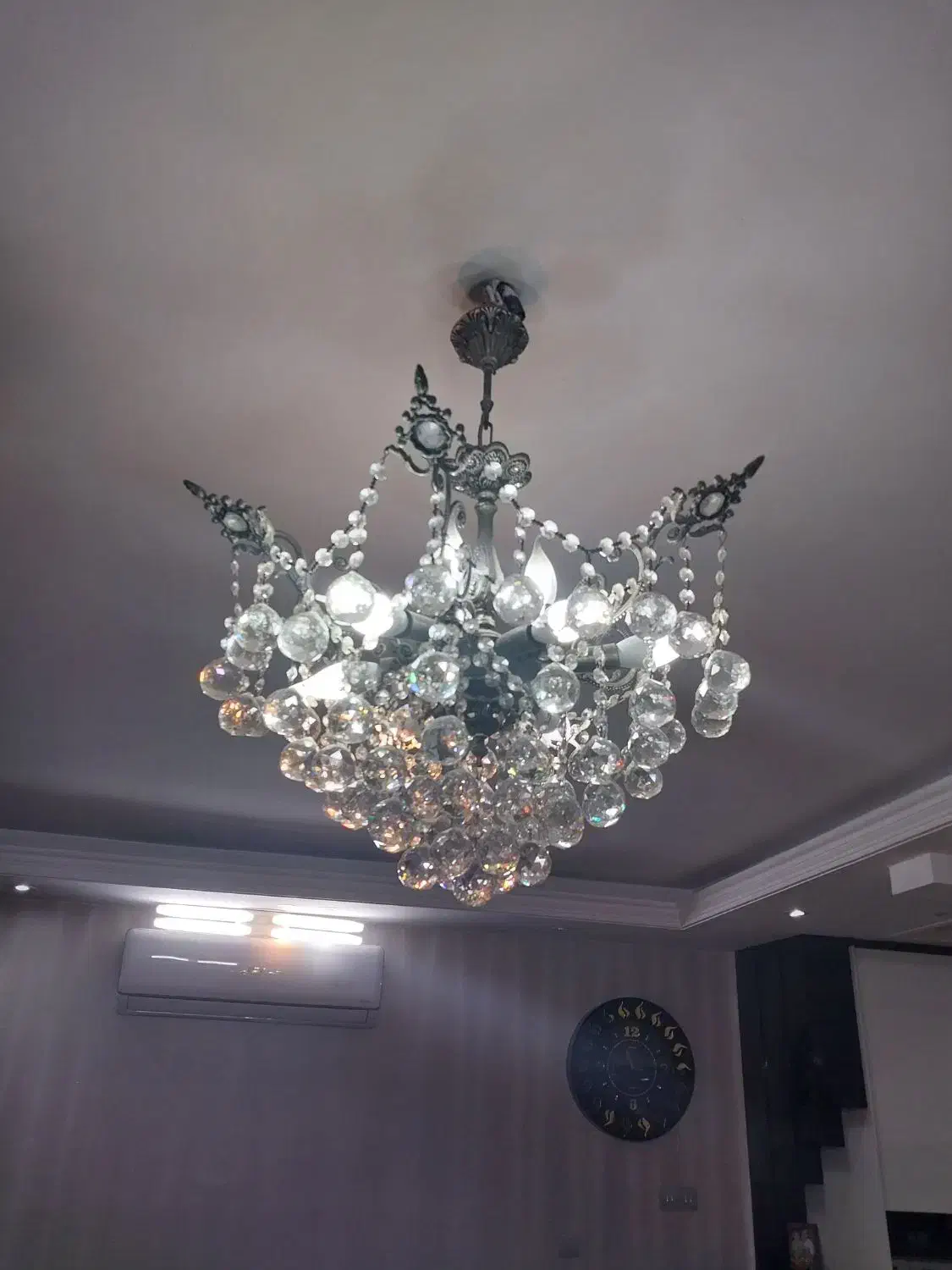 لوستر کریستالی برنج|لوستر و چراغ آویز|تهران, جوادیه|دیوار