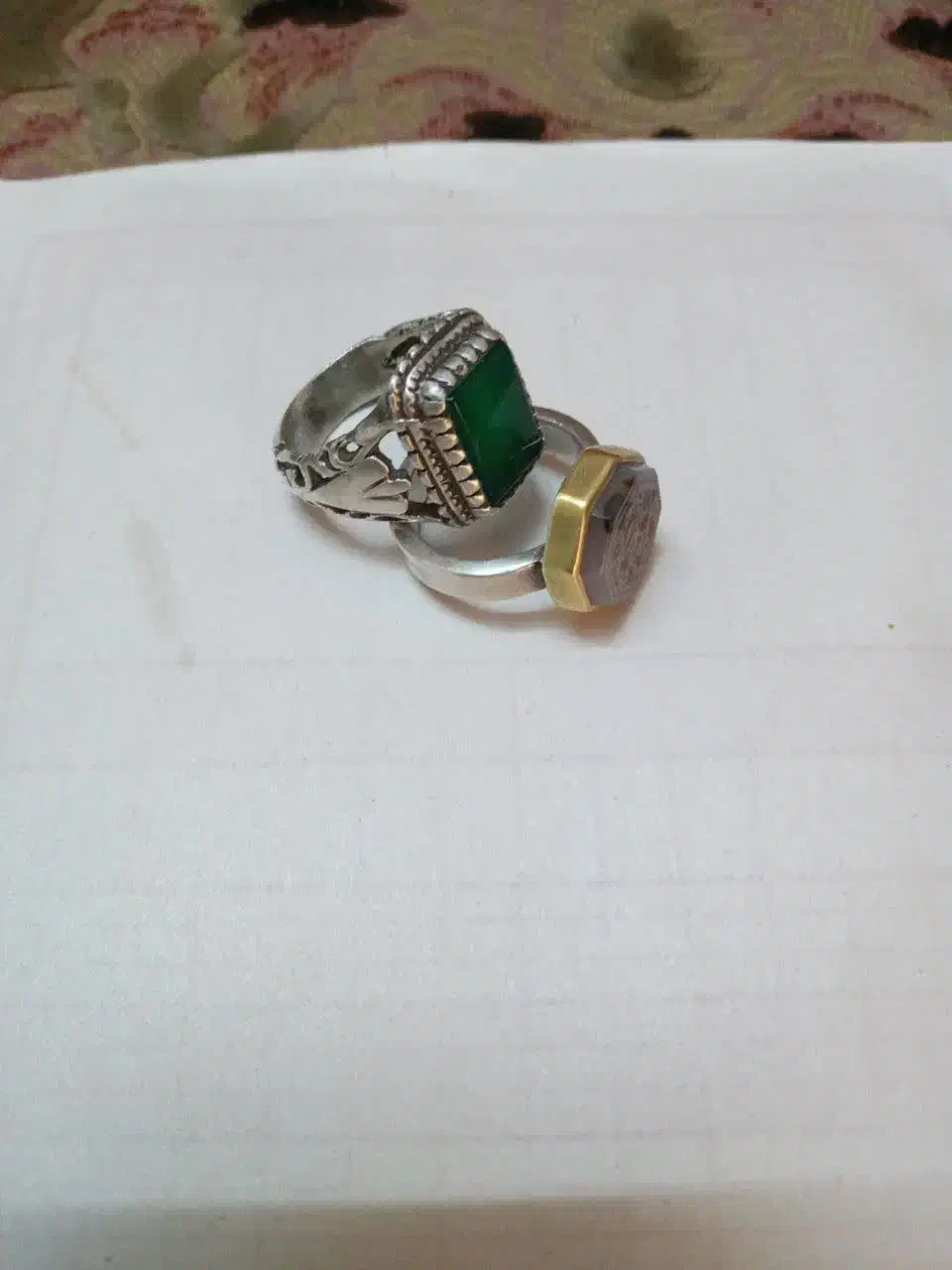 انگشتر نقره یاقوت و عقیق سبز یمنی|جواهرات|قرچک, مهدیه|دیوار