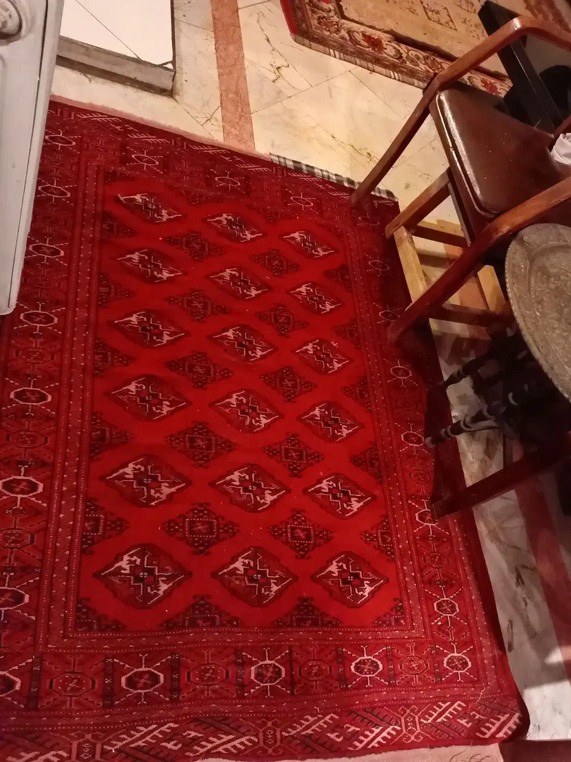 قالیچه ترکمن دستبافت قدیمی تمام پشم تمیز سالم|فرش|تهران, سوهانک|دیوار