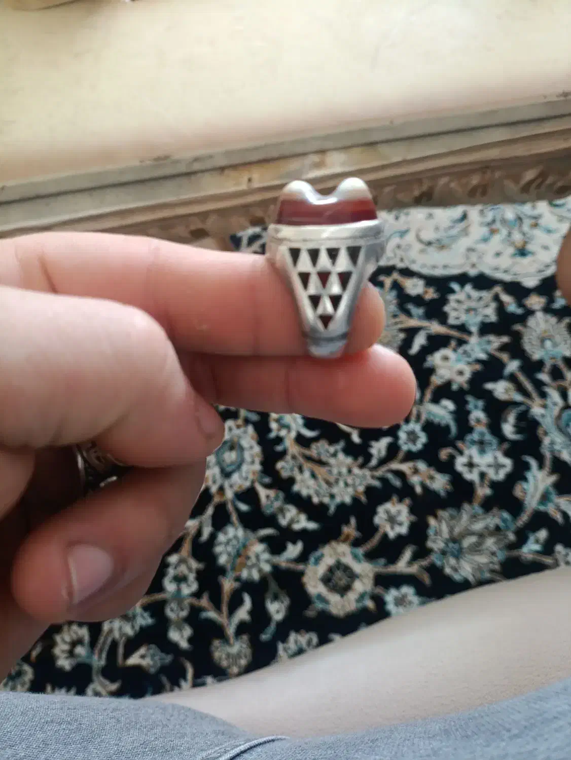 انگشتر خواص باباقوری و عقیق یمن اصل|جواهرات|رودهن, |دیوار