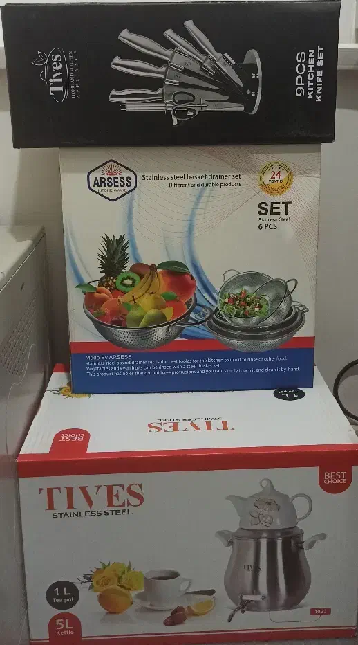 کتری قوری ، چاقو ، آبکش|قوری، کتری، قهوهساز دستی|ماهدشت, |دیوار