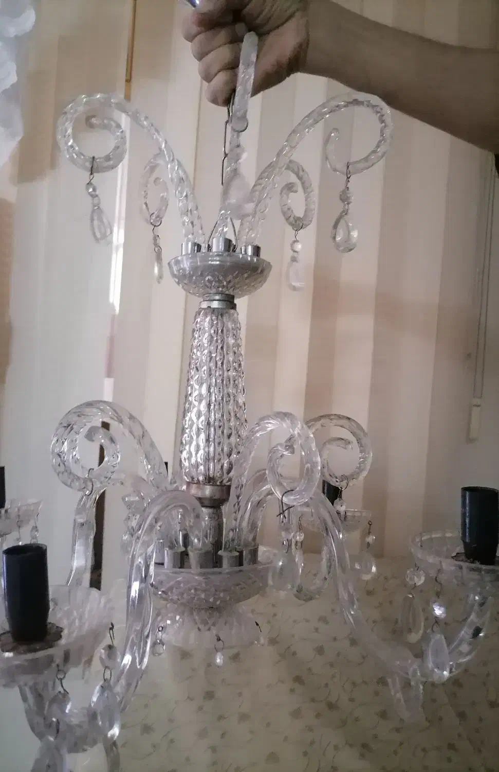 لوستر کریستالی|لوستر و چراغ آویز|کرمان, |دیوار