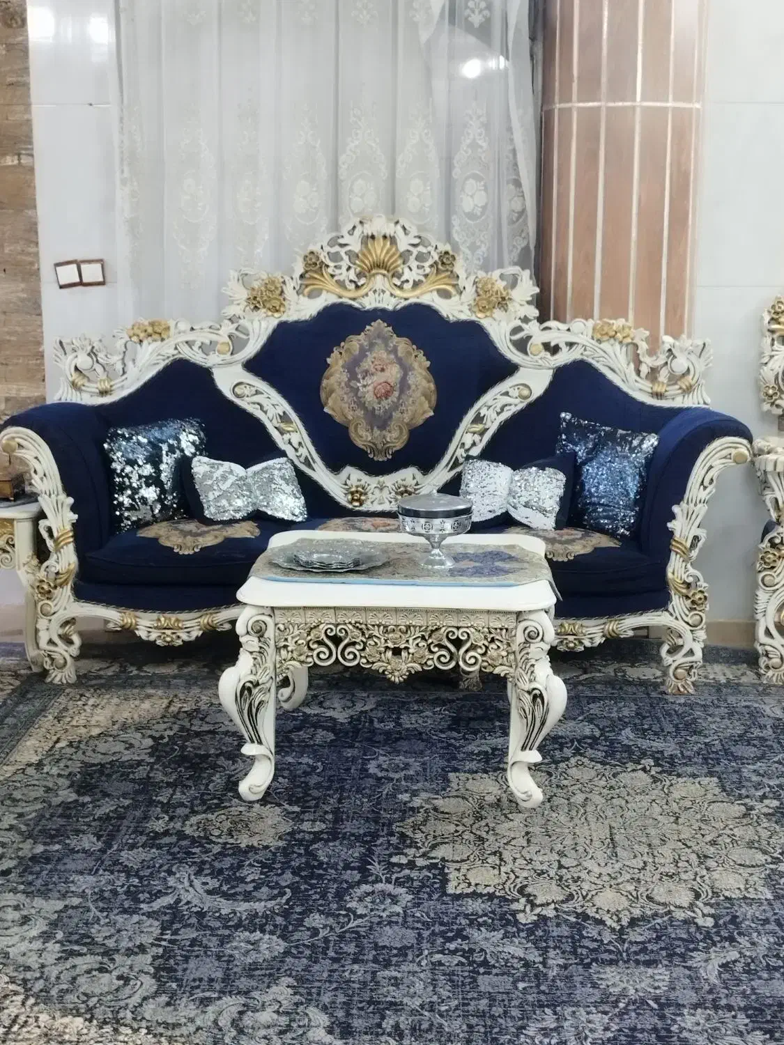 مبل سلطنتی هشت نفره چوب راش|مبلمان خانگی و میز عسلی|خمینیشهر, |دیوار