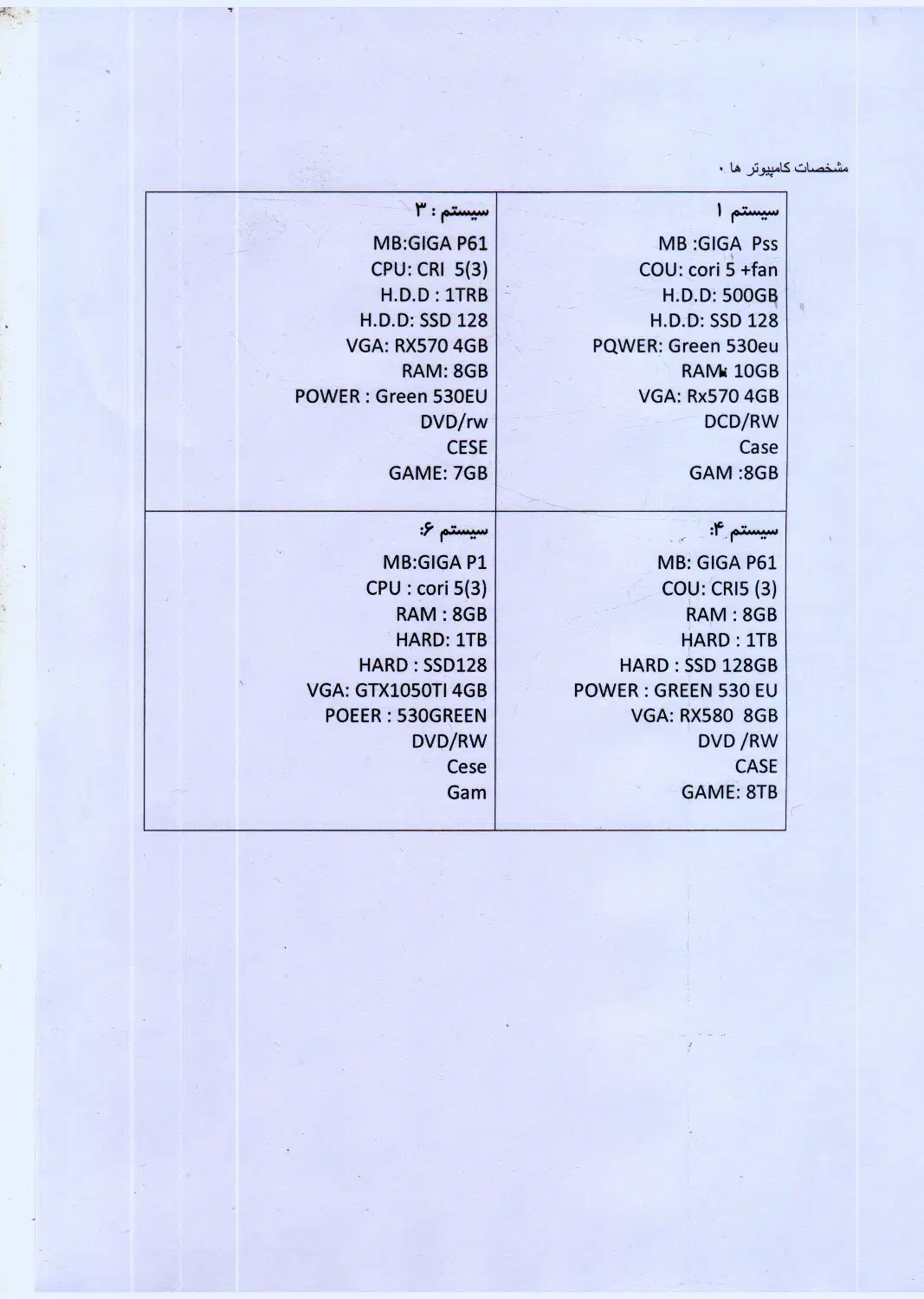 6عدد کیس گیمینگ|رایانه رومیزی|هشترود, |دیوار