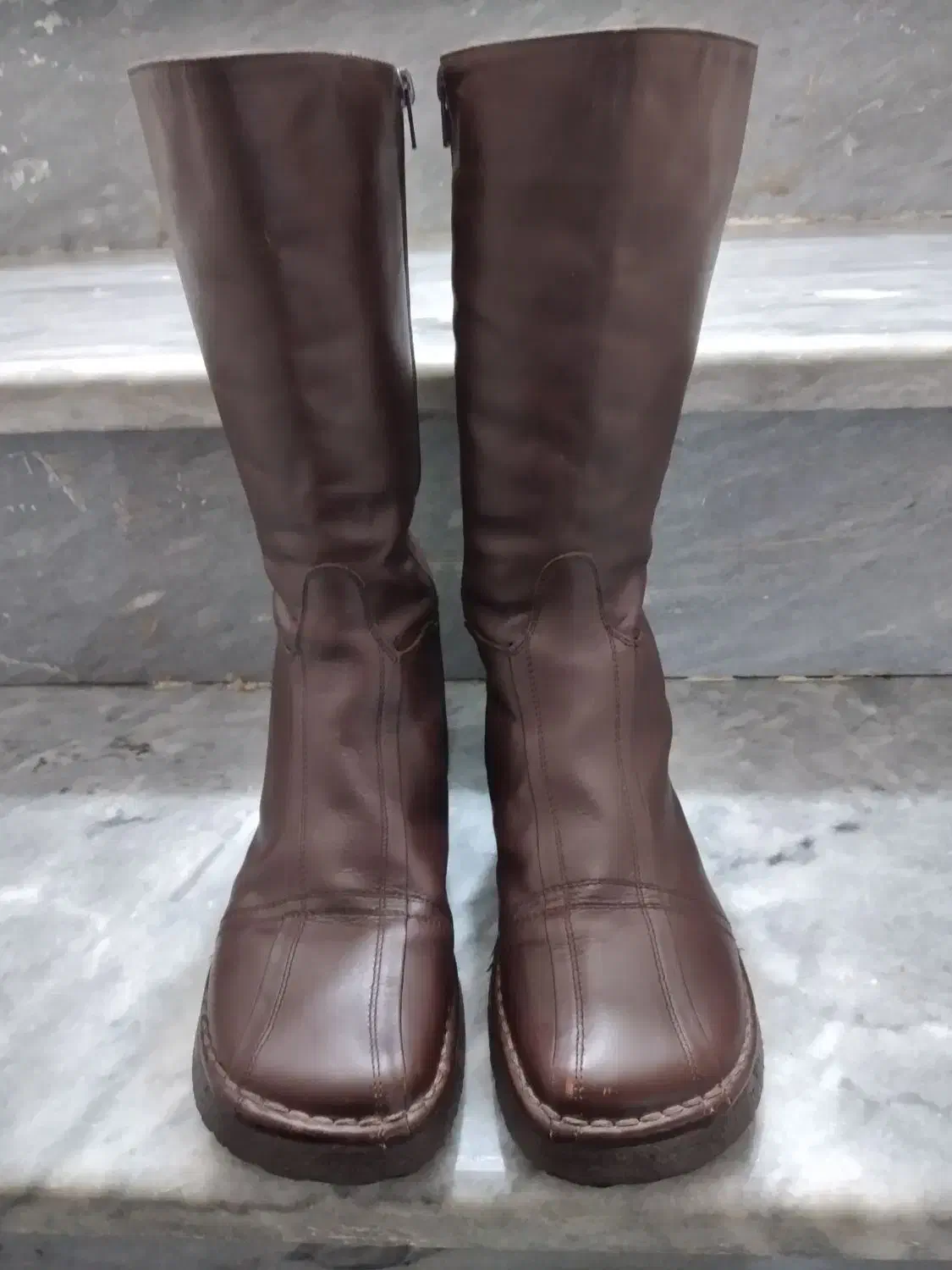 بوت بلند قهوه ای چرم زنانه|کیف، کفش، کمربند|قائمشهر, |دیوار