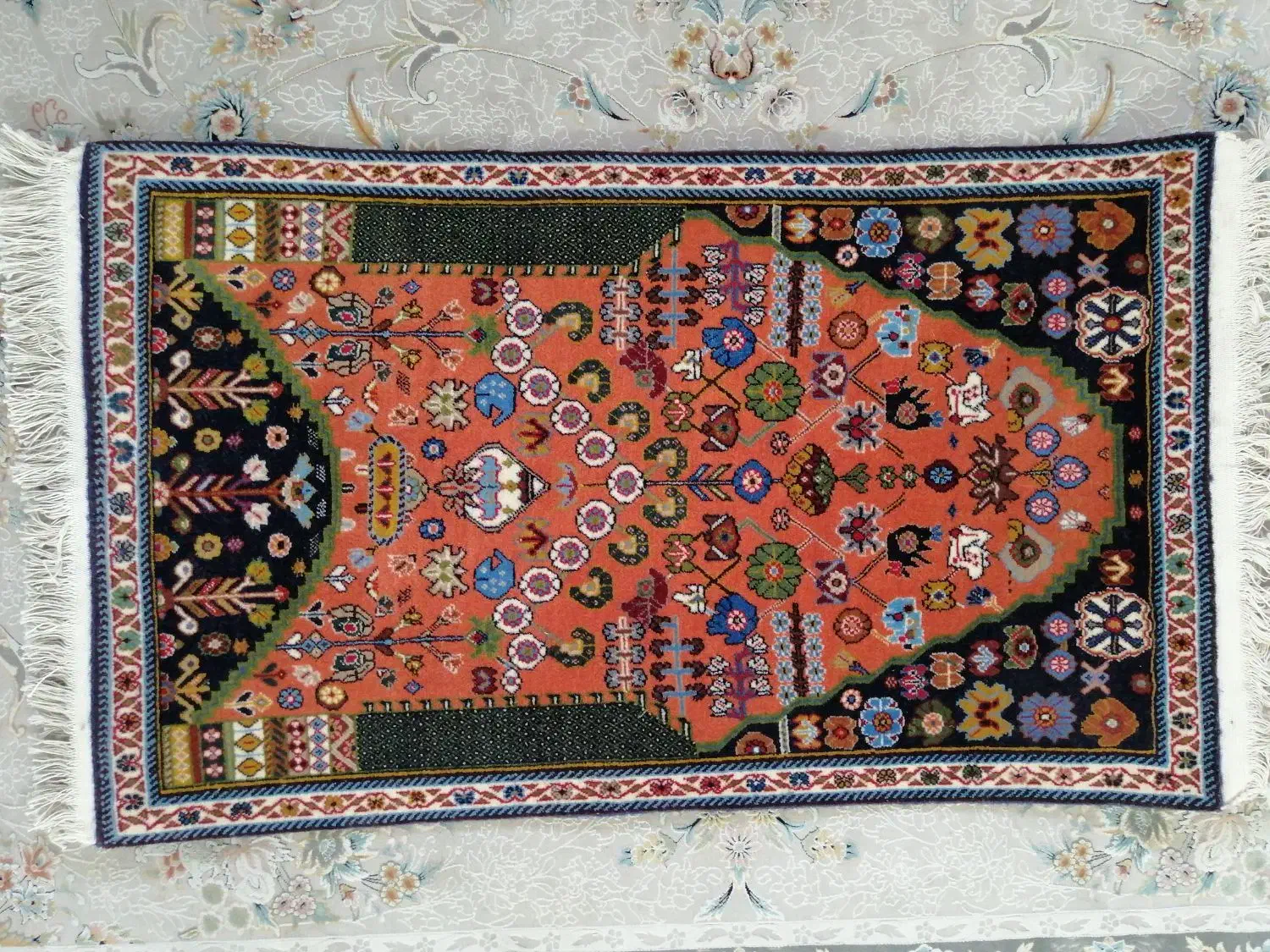 قالی کشکولی نخ مرینوس|فرش|شیراز, آزادگان|دیوار