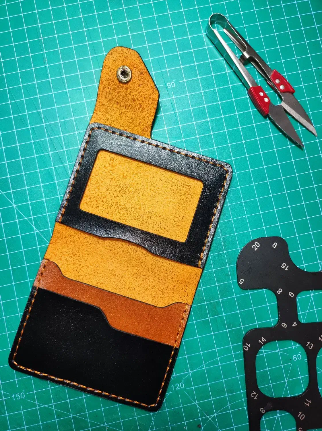 جا کارتی دست دوز با چرم طبیعی|کیف، کفش، کمربند|رفسنجان, |دیوار