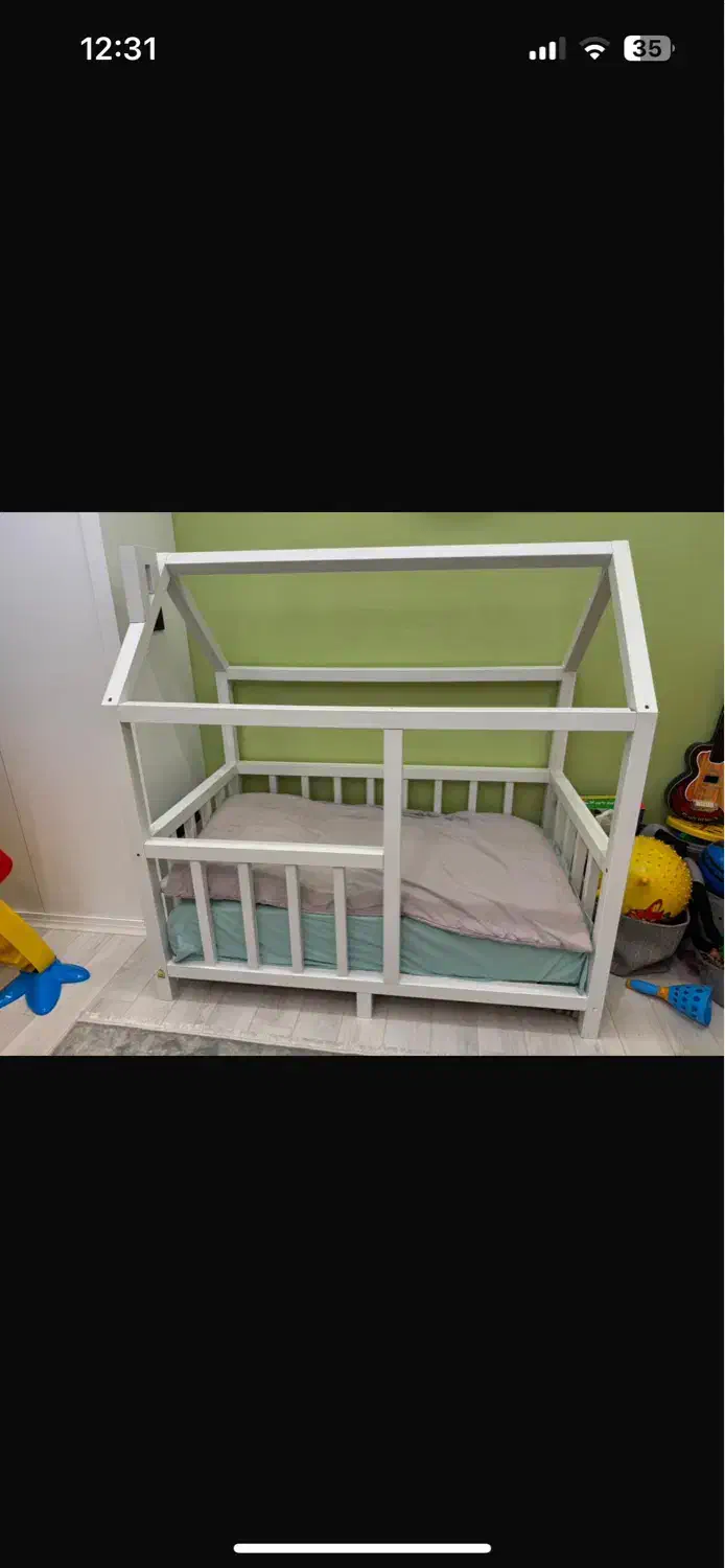 تخت مونتهسوری طرح کلبه|تخت و صندلی بچه|اصفهان, آبشار|دیوار