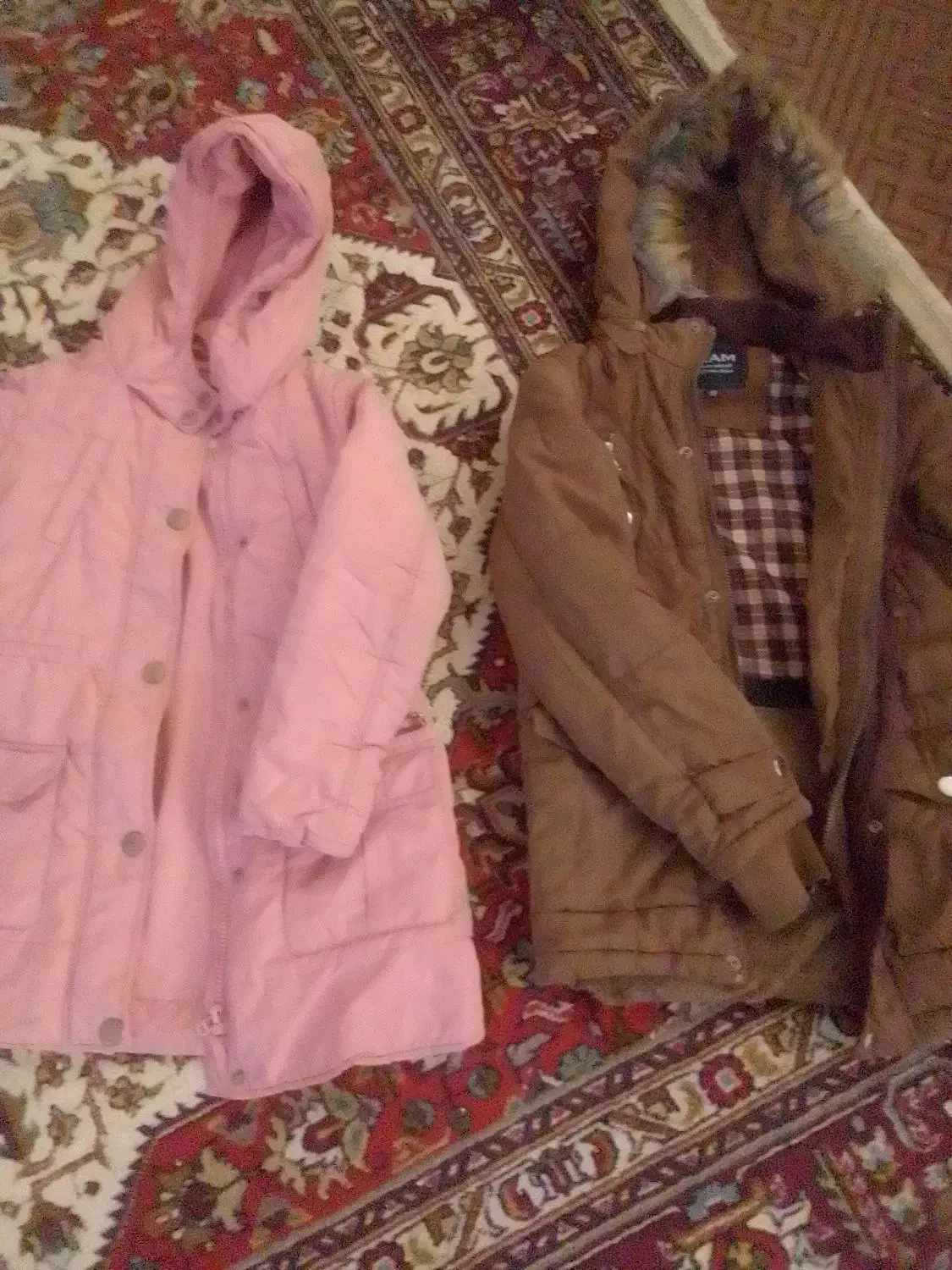 دوعددکاپشن دخترانه و پسرانه قهوه ای وصورتی|کفش و لباس بچه|میاندوآب, |دیوار