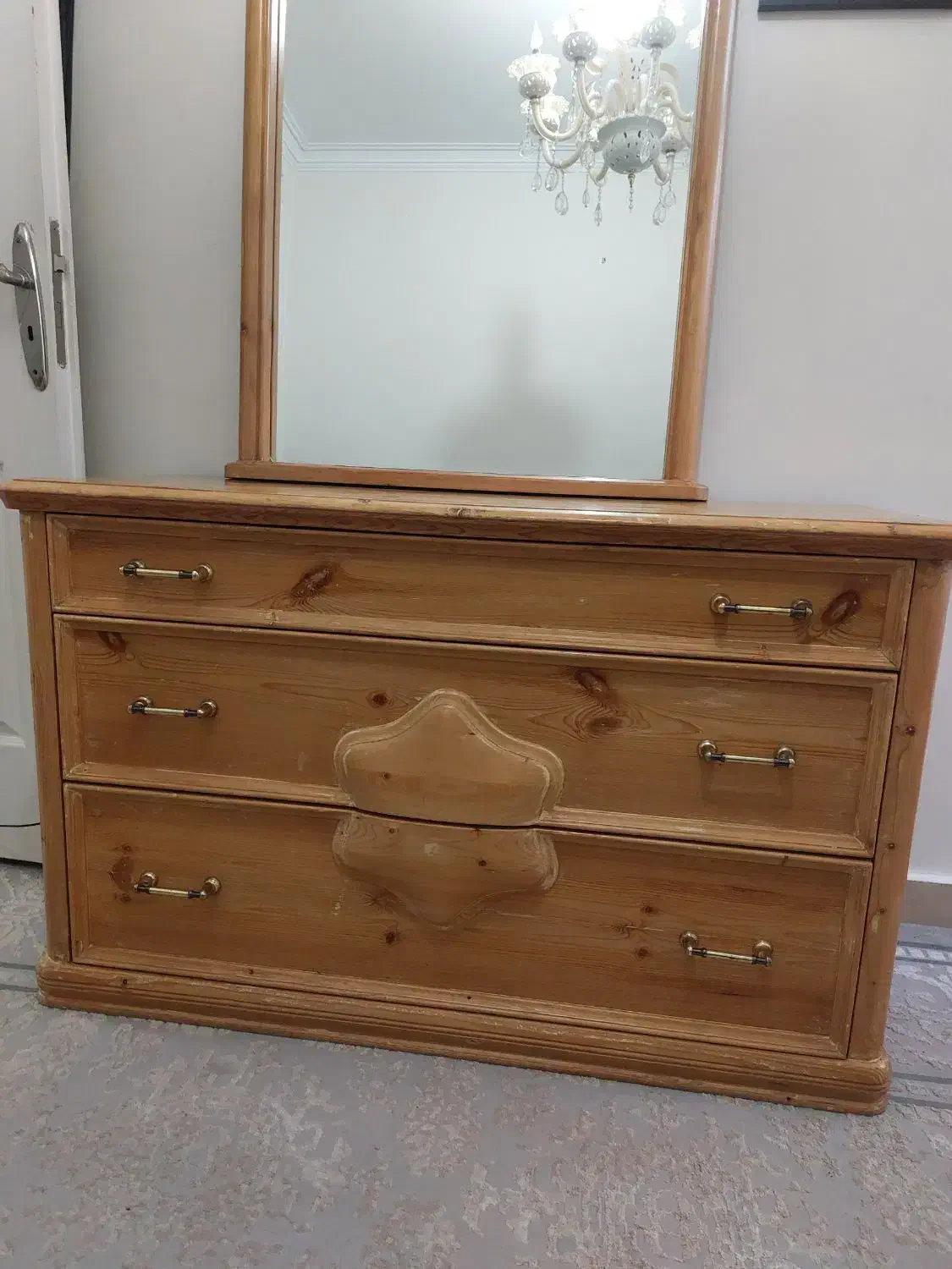 دراور با آینه چوب روس|جاکفشی، کمد، دراور|تهران, نیروی هوایی (پیروزی)|دیوار