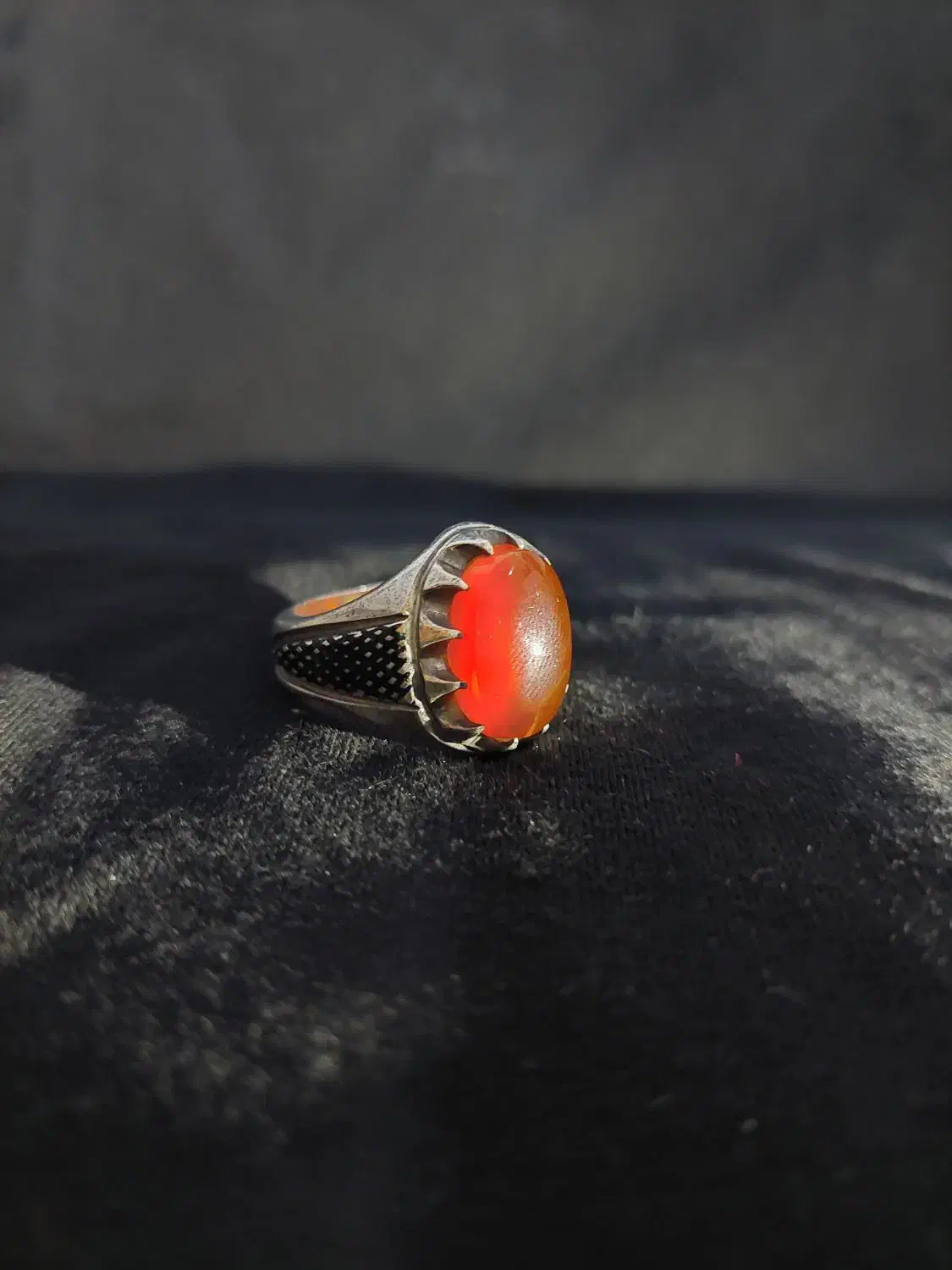 انگشتر عقیق یمن قلمکاری|جواهرات|قم, پردیسان|دیوار