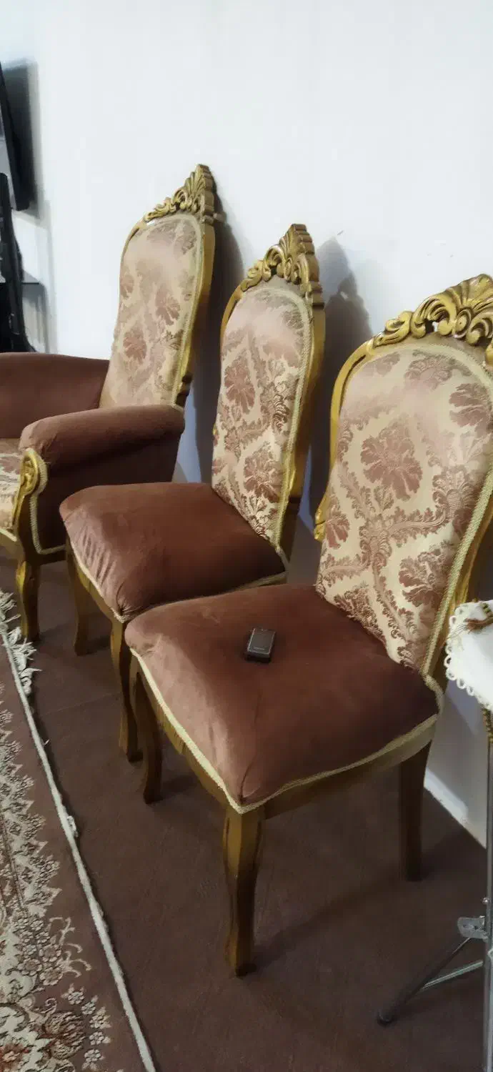 مبلمان سلطنتی 9نفره چوب|مبلمان خانگی و میز عسلی|شاندیز, |دیوار