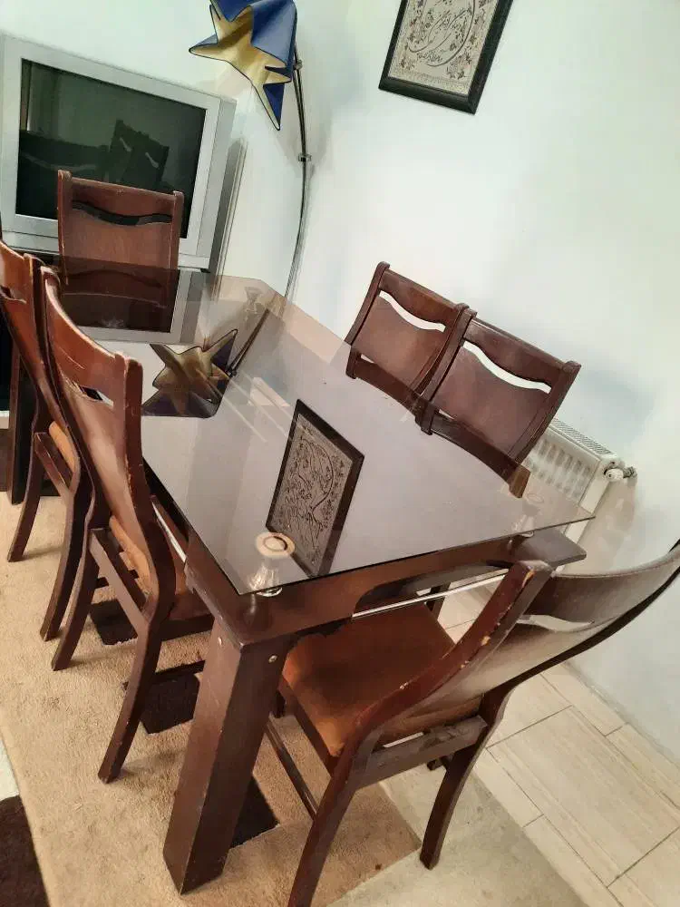 دوتا ناهارخوری ۶و۴|میز و صندلی غذاخوری|کلاردشت, |دیوار